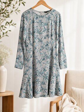 Banana Republic Botanical Floral Dress Size 8 Fit & Flare Quiet Luxury Feminine